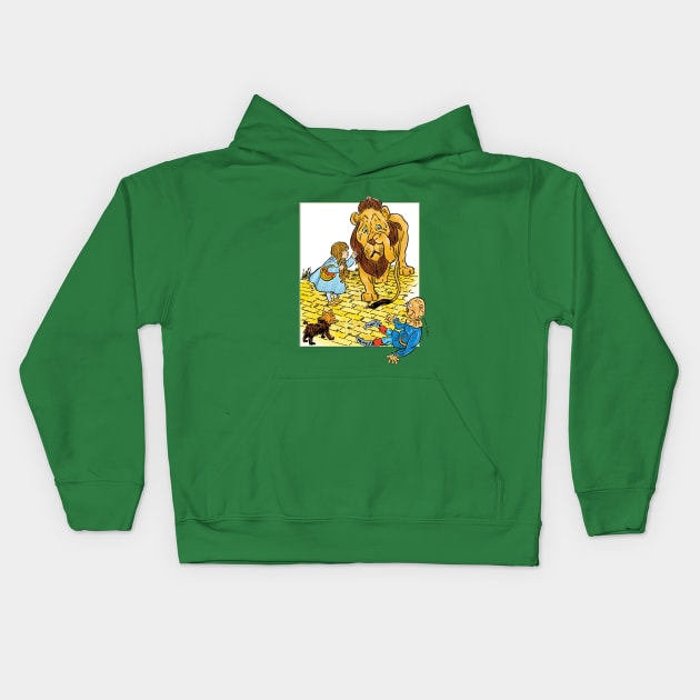 Vintage Wizard of Oz Yellow Brick Road Kids Hoodie by MasterpieceCafe